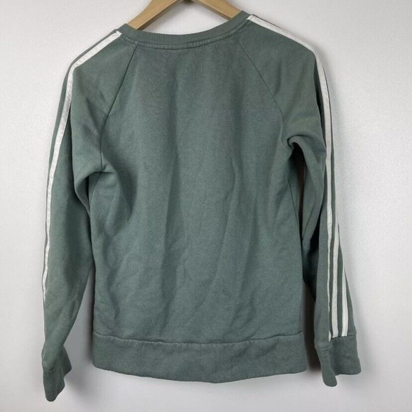 Adidas Womens Small Long Sleeve Fleece Crewneck Pullover Sweatshirt Sweater Logo - Picture 3 of 6